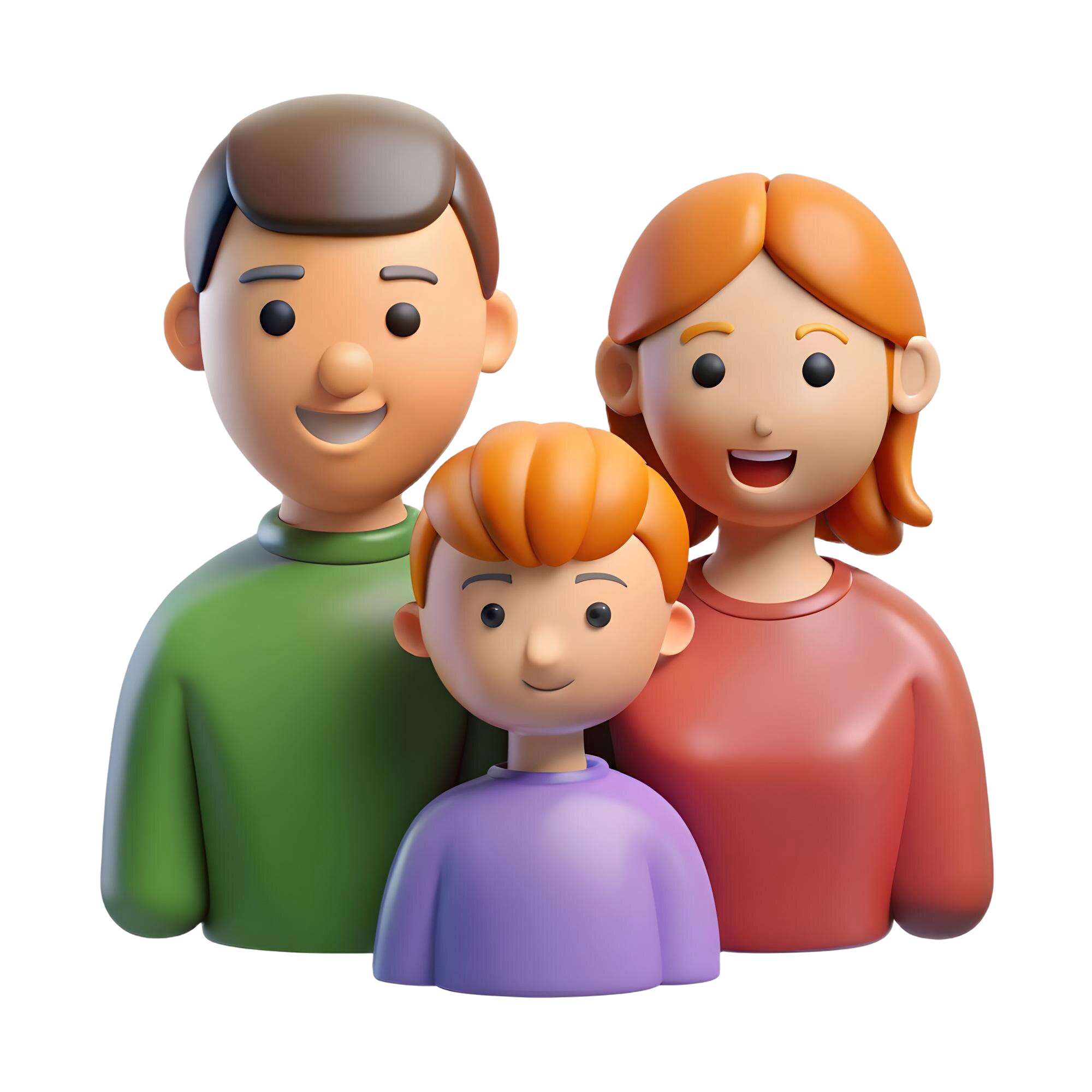 3d family white background